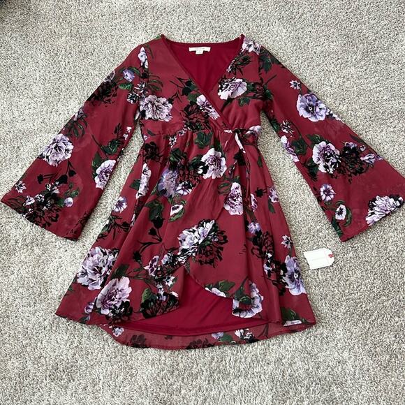 NWT Adam Levine Floral Hi-lo Dress Small 4 6 Wedding Guest Flowy Romantic NEW - Picture 1 of 16